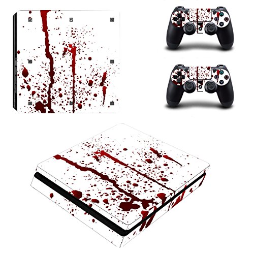 Wondder PS4 Slim Haut Aufkleber, Schutz Vinyl Aufkleber Haut Aufkleber für PS4 Slim Konsole + 2 Controller Skins + 2 x Silikon Daumen Griffe (Farbe 19) von Wondder