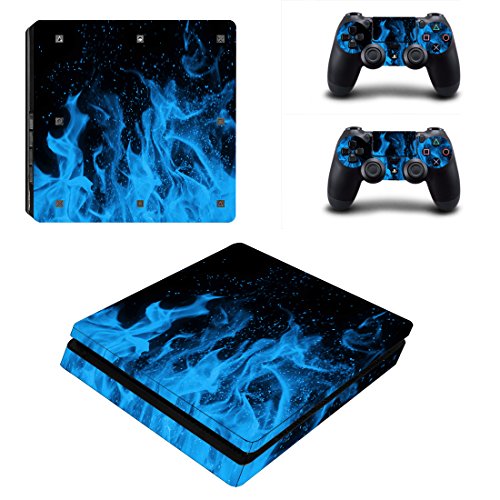 Wondder PS4 Slim Haut Aufkleber, Schutz Vinyl Skin für Konsole + 2 Controller + 2 Silikon Daumen Griffe (Farbe 20) von Wondder