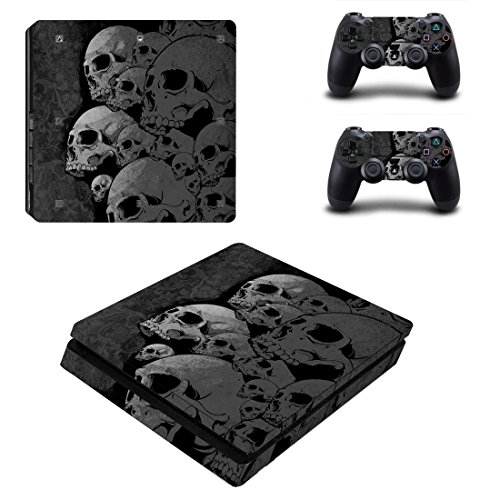 Wondder PS4 Slim Haut Aufkleber, Schutz Vinyl Aufkleber Haut Aufkleber für PS4 Slim Konsole + 2 Controller Skins + 2 x Silikon Daumen Griffe (Farbe 23) von Wondder