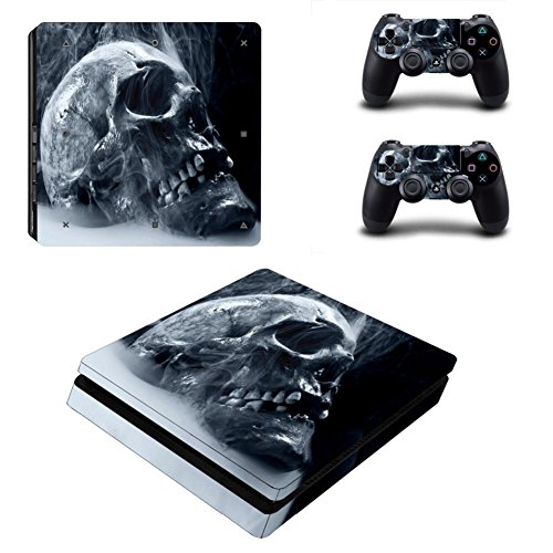 Wondder PS4 Slim Haut Aufkleber, Schutz Vinyl Aufkleber Haut Aufkleber für PS4 Slim Konsole + 2 Controller Skins + 2 x Silikon Daumen Griffe (Farbe 24) von Wondder