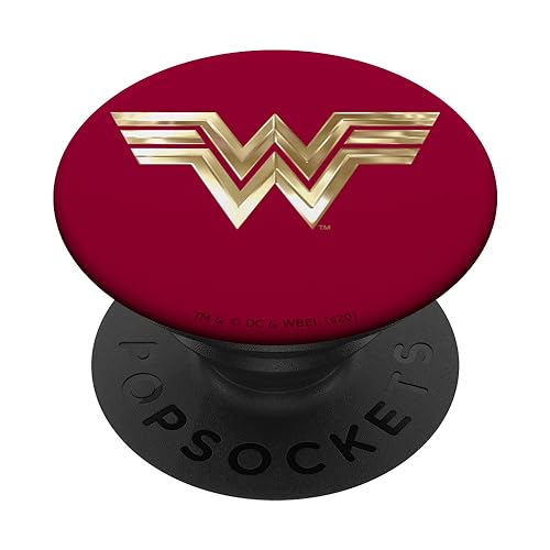 PopSockets Wonder Woman 1984 Golden Logo PopSockets PopGrip: Ausziehbarer Sockel und Griff für Handys/Tablets mit Tauschbarem Top von Wonder Woman