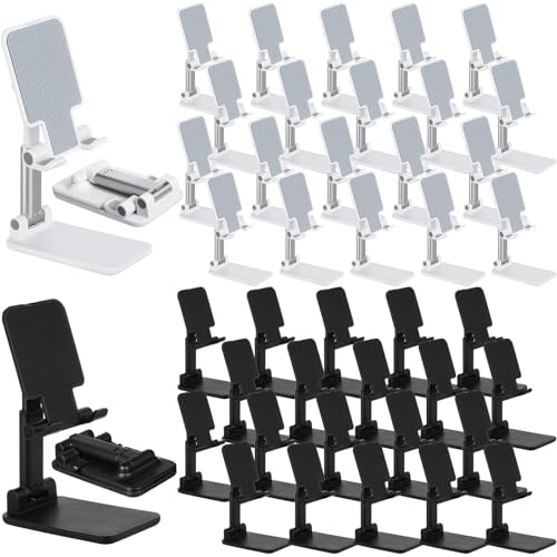Wonderjune Handy-Ständer, Schreibtischtisch, verstellbarer Winkel, Höhe, Telefonständer, faltbar, tragbar, Silikon-Pad, Smartphone-Tablet-Halter, Großpackung für Büro, Reisen, Filmen, Fotografie, 48 Wonderjune Handy-Ständer, Schreibtischtisch, verstellbarer Winkel, Höhe, Telefonständer, faltbar, tragbar, Silikon-Pad, Smartphone-Tablet-Halter, Großpackung für Büro, Reisen, Filmen, Fotografie, 48 von Wonderjune