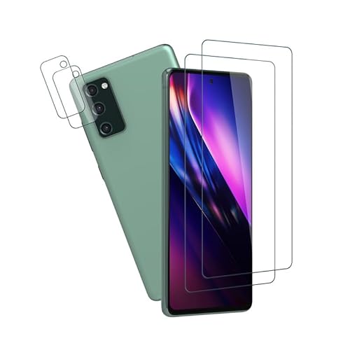 [2+2 Stück] für Folie Samsung Galaxy S20 FE 5G Panzerglas Kameraschutz, Unzerbrechlich für Displayfolie Samsung S20 FE Schutzfolie, Hohe Transparenz Antifouling Displayschutz Schutzglas von Wondoner