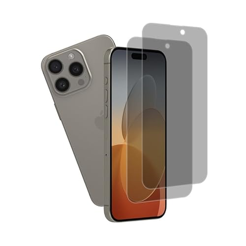 [2 Stück] für Folie iPhone 15 Pro Max Blickschutz, Stoß-Kratzfest Panzerglasfolie für iPhone 15 Pro Max Privacy Displayschutz, Einfache Installation Panzerglas iPhone 15 Pro Max Anti Spy Schutzfolie von Wondoner
