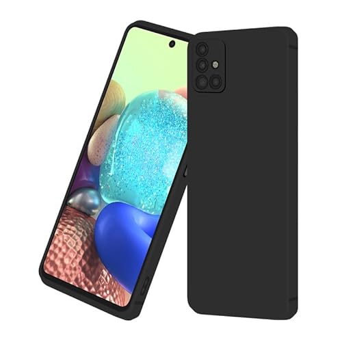 Wondoner für Hülle Samsung A71 Handyhülle Galaxy A71 Case Silikon Schwarz, Soft TPU, rutschfest, Anti-Fingerabdruck, für Samsung Galaxy A71 Schutzhülle Black Samsung Galaxy A71 5G Cover von Wondoner