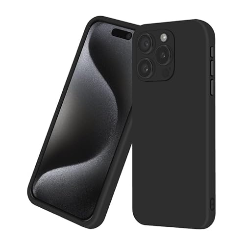 Wondoner für Hülle iPhone 15 Pro Handyhülle iPhone 15 Pro Case Silikon Schwarz, Soft TPU, rutschfest, Anti-Fingerabdruck, für iPhone 15 Pro Schutzhülle Black iPhone 15 Pro Cover von Wondoner