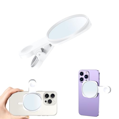 Wondsea Handy Rückkamera Selfie Spiegel,Selfie Reflektionsclip,Mobiler Telefonspiegel Rückkamera Spiegel,Reise Selfie Spiegel für Verstellbares Handy(Weiß) von Wondsea