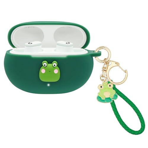 Wonhibo Niedlicher Frosch Hülle für Beats Studio Buds Earbuds Kopfhörer, Grün Silikon Kawaii Schutzhülle für Frauen von Wonhibo