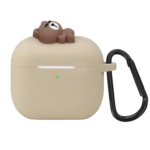 Wonhibo Schutzhülle für Airpods 3, niedliches Kawaii-Tier-Cover für Airpod der 3. Generation 2021, mit Schlüsselanhänger (Khakibär) von Wonhibo