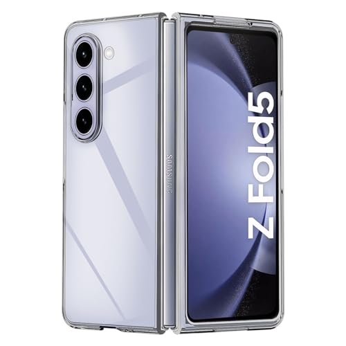 Wonsoso Crystal Clear Kompatibel mit Samsung Galaxy Z Fold 5 Hülle, PC Hard Hülle, Stoßfeste Kratzfeste Ultra Dünne Handyhülle, Klare Vergilbungsfrei Hartplastik Schutzhülle Case - Transparente von Wonsoso