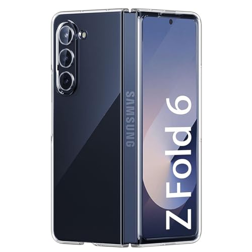 Wonsoso Crystal Clear Kompatibel mit Samsung Galaxy Z Fold 6 Hülle, PC Hard Hülle, Stoßfeste Kratzfeste Ultra Dünne Handyhülle, Klare Vergilbungsfrei Hartplastik Schutzhülle Case - Transparente von Wonsoso