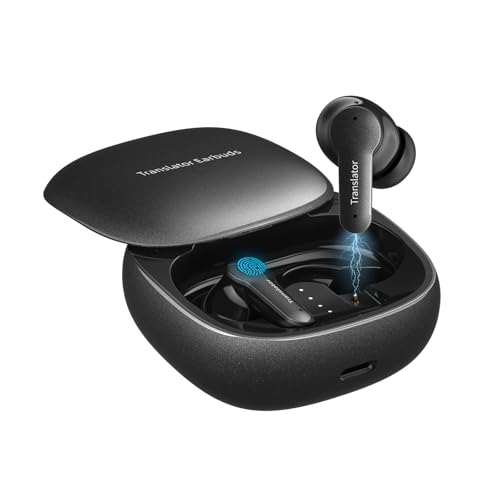 Ai Kopfhörer Übersetzer, Kopfhörer Übersetzer Echtzeit mit 144 Sprachen & Akzente, 3-in-1 Smart Bluetooth Kopfhörer Ideal für Reisen Business Learning (Schwarz) von Wooask