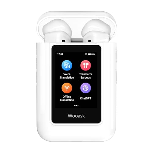 Wooask ChatGPT Translator Earbuds A8 TransBuds | AI Offline-Übersetzer mit Touchscreen & unabhängiger Bedienung | Keine App erforderlich | Echtzeit-Übersetzung in 144 Sprachen | In-Ear- & Wooask ChatGPT Translator Earbuds A8 TransBuds | AI Offline-Übersetzer mit Touchscreen & unabhängiger Bedienung | Keine App erforderlich | Echtzeit-Übersetzung in 144 Sprachen | In-Ear- & von Wooask