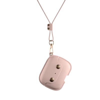 Woodcessories AirCase Pro AirPod Leather Necklace Case Old Rose von Woodcessories