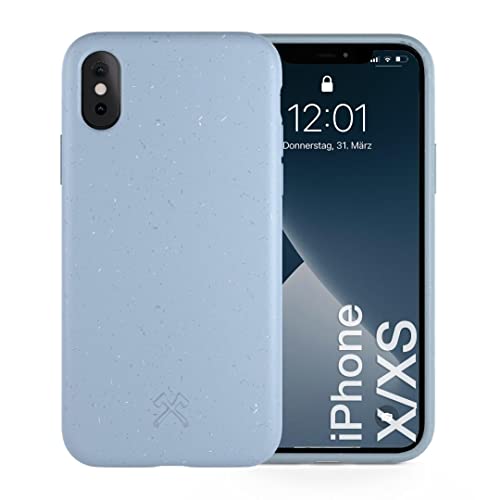 Woodcessories - Antibakterielle Bio Hülle für iPhone XS & X, Plastikfrei, nachhaltig aus pflanzlichen Materialien, hellblau Woodcessories - Antibakterielle Bio Hülle für iPhone XS & X, Plastikfrei, nachhaltig aus pflanzlichen Materialien, hellblau von Woodcessories