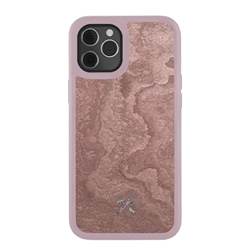 Woodcessories - Bumper Case kompatibel mit iPhone 12 Pro Max Hülle Rosa Stein von Woodcessories