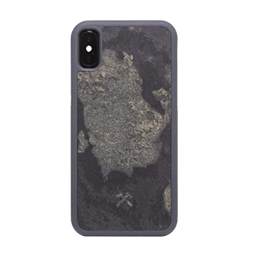 Woodcessories - Bumper Case kompatibel mit iPhone XS Hülle Grau Stein, iPhone X Hülle Grau Camo von Woodcessories