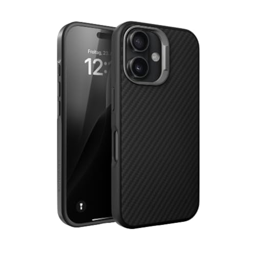 Woodcessories Carbon Case - iPhone 16 Hülle Carbon kompatibel mit MagSafe | Stoßfeste 3D-Struktur | Ultra dünne iPhone Hülle mit Kameraschutz schwarz Woodcessories Carbon Case - iPhone 16 Hülle Carbon kompatibel mit MagSafe | Stoßfeste 3D-Struktur | Ultra dünne iPhone Hülle mit Kameraschutz schwarz von Woodcessories