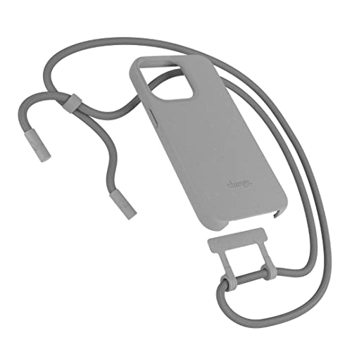 Woodcessories - Change Case, Nachhaltige Handykette abnehmbar kompatibel mit iPhone 14 Pro Hülle mit Band grau - biologisch abbaubar von Woodcessories