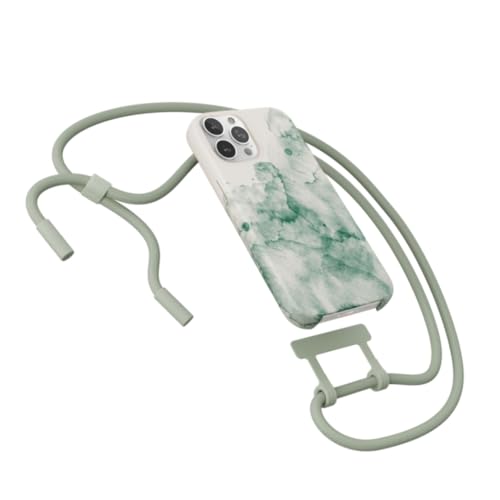 Woodcessories - Change Case, Nachhaltige Handykette abnehmbar kompatibel mit iPhone 14 Pro Hülle mit Band Aqua Green - biologisch abbaubar von Woodcessories