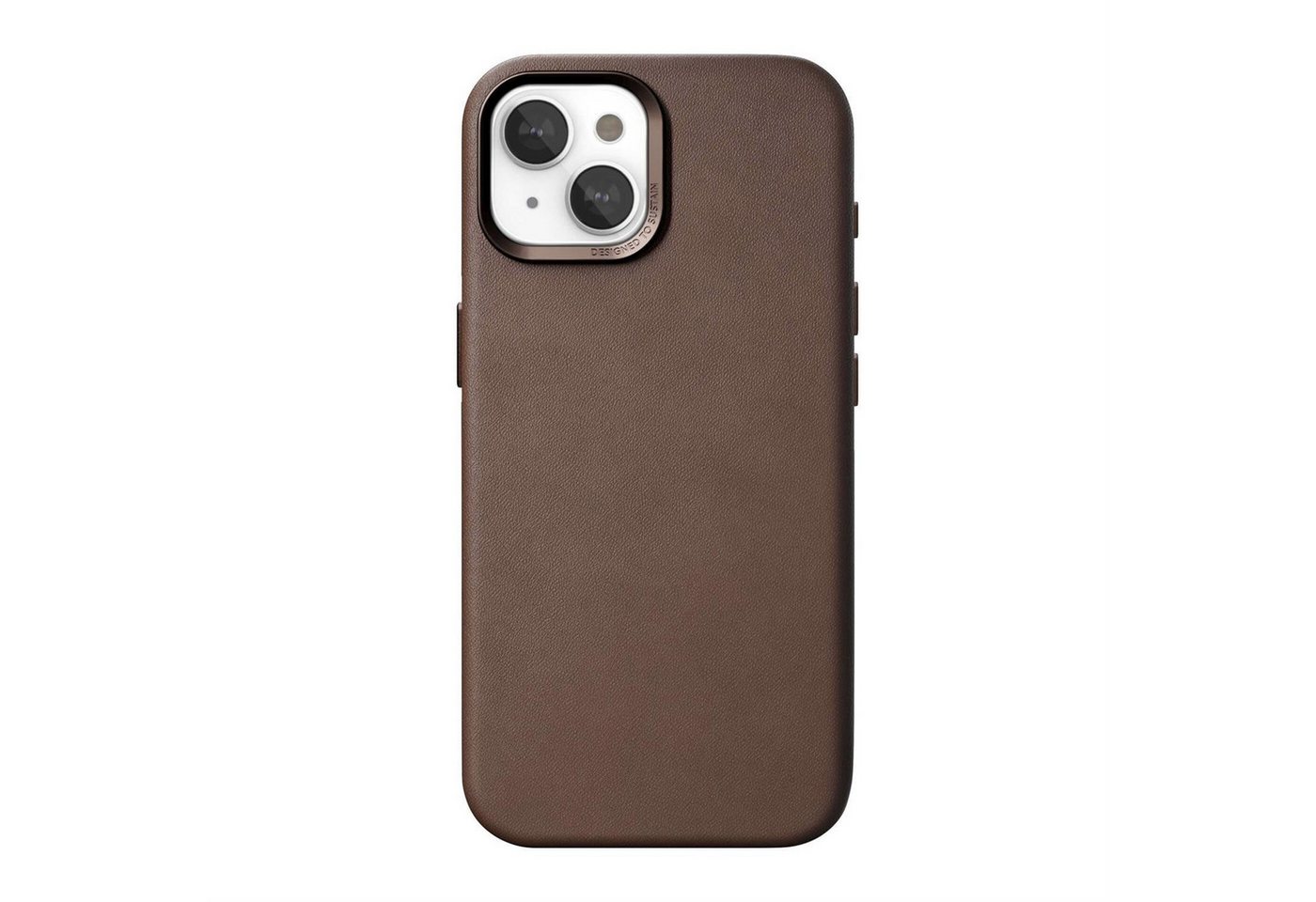 Woodcessories Handyhülle Woodcessories Bio Leather Case MagSafe für iPhone 15 Plus - Brown von Woodcessories