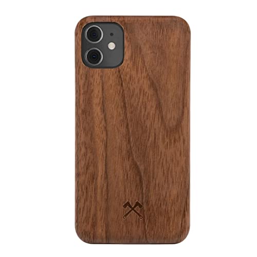 Woodcessories - Handyhülle kompatibel mit iPhone 12 Mini Hülle Holz, Echtholz - EcoSlim Case (Walnuss) von Woodcessories
