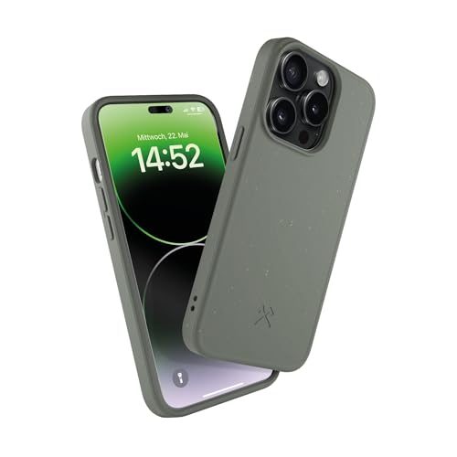 Woodcessories - nachhaltige Handyhülle kompatibel mit iPhone 14 Pro Hülle grün - biologisch abbaubar aus Pflanzenmaterial - kein Plastik Woodcessories - nachhaltige Handyhülle kompatibel mit iPhone 14 Pro Hülle grün - biologisch abbaubar aus Pflanzenmaterial - kein Plastik von Woodcessories