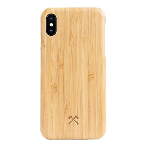 Woodcessories - Handyhülle kompatibel mit iPhone XS Hülle Holz, iPhone X Hülle Echtholz - EcoSlim Case Bambus von Woodcessories