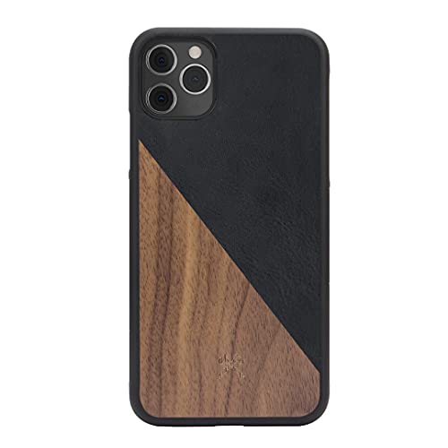 Woodcessories - Hülle kompatibel mit iPhone 11 Pro Max aus Echtholz - EcoSplit Case 2.0 (Walnuss/Schwarz) von Woodcessories