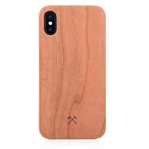 Woodcessories - Hülle kompatibel mit iPhone XS Max aus Echtholz - EcoCase Classic (Kirsche/Schwarz) von Woodcessories