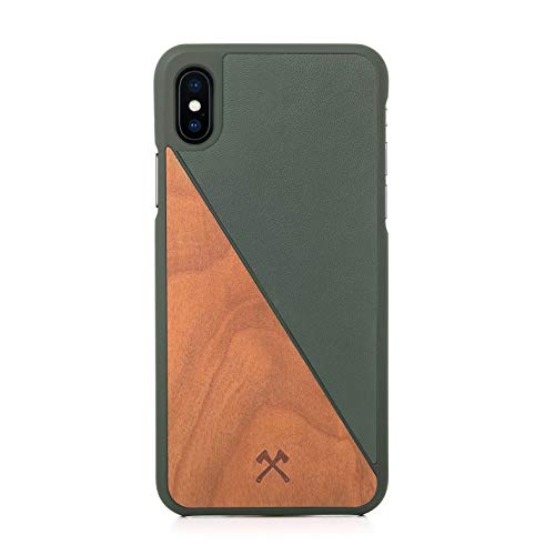 Woodcessories - Hülle kompatibel mit iPhone XS Max aus Echtholz - EcoSplit Case (Kirsch/Grün) von Woodcessories