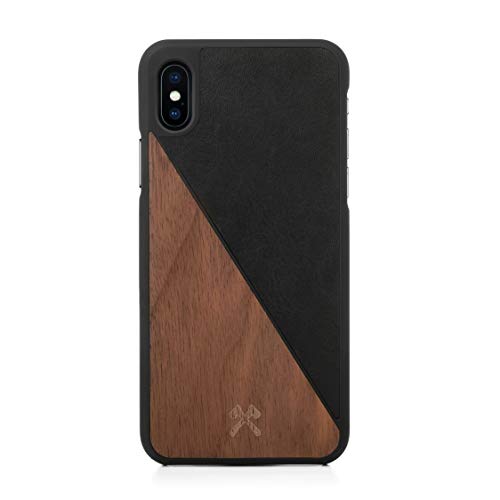 Woodcessories - Hülle kompatibel mit iPhone XS Max aus Echtholz - EcoSplit Case (Walnuss/Schwarz) von Woodcessories