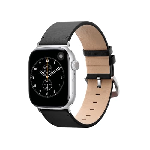 Woodcessories Lederarmband Kompatibel mit Apple Watch Armband 42mm 41mm 40mm, Leder Schwarz Vegan für iWatch SE Ultra 2 Series 1-10 | Veganes Leder aus Aloe Vera Woodcessories Lederarmband Kompatibel mit Apple Watch Armband 42mm 41mm 40mm, Leder Schwarz Vegan für iWatch SE Ultra 2 Series 1-10 | Veganes Leder aus Aloe Vera von Woodcessories