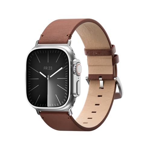Woodcessories Lederarmband Kompatibel mit Apple Watch Armband 49mm 46mm 45mm 44mm, Leder Braun Vegan für iWatch SE Ultra 2 Series 1-10 | Veganes Leder aus Aloe Vera Woodcessories Lederarmband Kompatibel mit Apple Watch Armband 49mm 46mm 45mm 44mm, Leder Braun Vegan für iWatch SE Ultra 2 Series 1-10 | Veganes Leder aus Aloe Vera von Woodcessories
