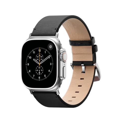 Woodcessories Lederarmband Kompatibel mit Apple Watch Armband 49mm 46mm 45mm 44mm, Leder Schwarz Vegan für iWatch SE Ultra 2 Series 1-10 | Veganes Leder aus Aloe Vera Woodcessories Lederarmband Kompatibel mit Apple Watch Armband 49mm 46mm 45mm 44mm, Leder Schwarz Vegan für iWatch SE Ultra 2 Series 1-10 | Veganes Leder aus Aloe Vera von Woodcessories