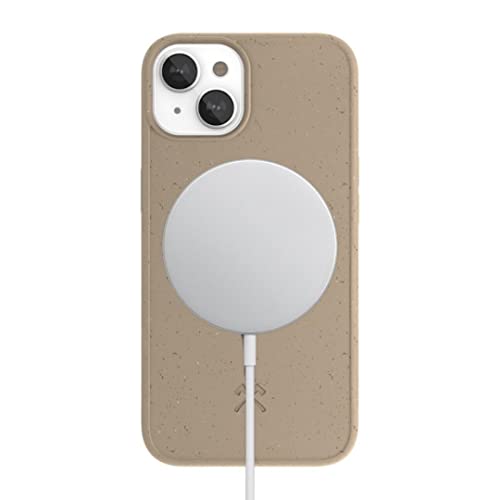 Woodcessories - Magnetische Handyhülle für iPhone 14 Plus kompatibel mit MagSafe, Hülle mit Magnet, beige - Plastikfrei, nachhaltig von Woodcessories