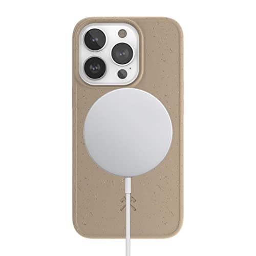 Woodcessories - Magnetische Handyhülle für iPhone 14 Pro Max kompatibel mit MagSafe, Hülle mit Magnet, beige - Plastikfrei, nachhaltig von Woodcessories