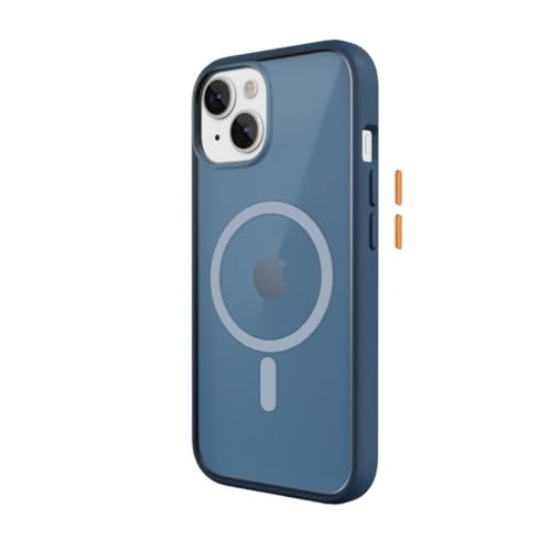 Woodcessories - Magnetisches Bio Clear Case transparent für iPhone 15 kompatibel mit MagSafe, Hülle durchsichtig mit Magnet, blau, Nachhaltig von Woodcessories