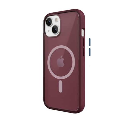 Woodcessories - Magnetisches Bio Clear Case transparent für iPhone 15 kompatibel mit MagSafe, Hülle durchsichtig mit Magnet, rot, Nachhaltig von Woodcessories