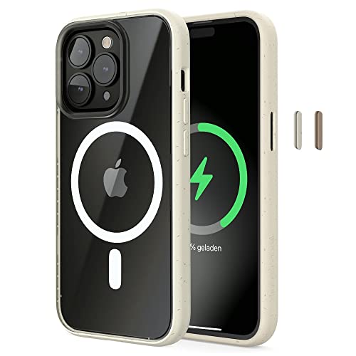 Woodcessories - iPhone 14 Pro Clear Case mit MagSafe | Transparente Handyhülle mit Kameraschutz | Anti Yellowing, Anti Kratzschutz, Dünn, Weiß | DIY Knöpfe Woodcessories - iPhone 14 Pro Clear Case mit MagSafe | Transparente Handyhülle mit Kameraschutz | Anti Yellowing, Anti Kratzschutz, Dünn, Weiß | DIY Knöpfe von Woodcessories