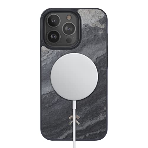 Woodcessories - Magnetisches Bumper Case für iPhone 13 Pro kompatibel mit MagSafe, Handyhülle mit Magnet aus Stein, Camo Grau Woodcessories - Magnetisches Bumper Case für iPhone 13 Pro kompatibel mit MagSafe, Handyhülle mit Magnet aus Stein, Camo Grau von Woodcessories