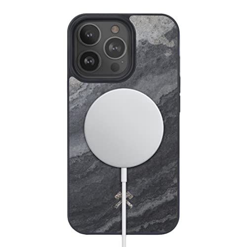 Woodcessories - Magnetisches Bumper Case für iPhone 14 Pro kompatibel mit MagSafe, Handyhülle mit Magnet aus Stein, Camo Grau Woodcessories - Magnetisches Bumper Case für iPhone 14 Pro kompatibel mit MagSafe, Handyhülle mit Magnet aus Stein, Camo Grau von Woodcessories