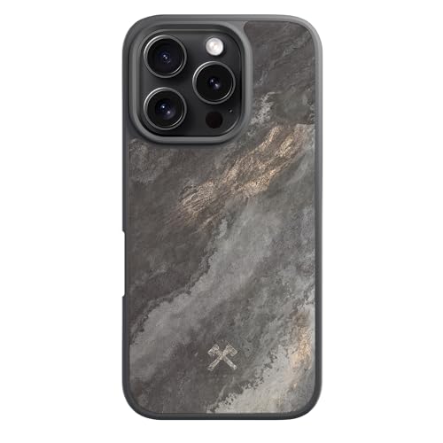 Woodcessories - Magnetisches Bumper Case für iPhone 16 Pro Max kompatibel mit MagSafe, Hülle mit Magnet aus Stein, Camo Grau Woodcessories - Magnetisches Bumper Case für iPhone 16 Pro Max kompatibel mit MagSafe, Hülle mit Magnet aus Stein, Camo Grau von Woodcessories