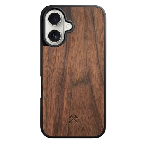 Woodcessories - Magnetisches Bumper Case für iPhone 16 kompatibel mit MagSafe, Hülle mit Magnet aus Holz, Walnuss Woodcessories - Magnetisches Bumper Case für iPhone 16 kompatibel mit MagSafe, Hülle mit Magnet aus Holz, Walnuss von Woodcessories