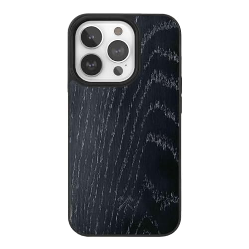 Woodcessories - Magnetisches Bumper Case kompatibel mit iPhone 14 Pro Hülle mit Magnet aus Holz, Black Oak von Woodcessories