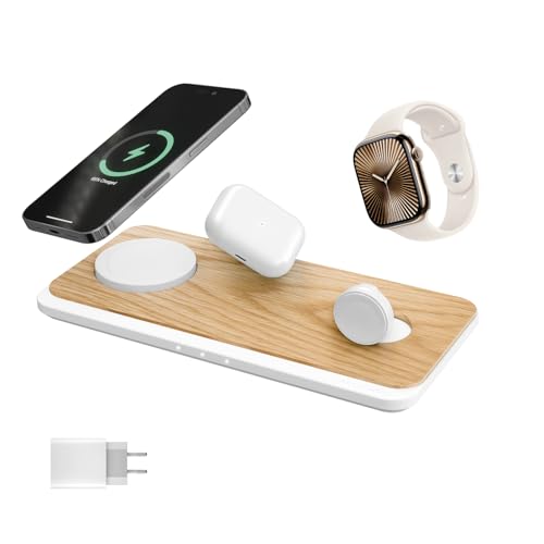 Woodcessories Multibase Pro - 3 in 1 Ladestation Holz | Magsafe Ladegerät | Wireless Charger kompatibel mit iPhone, Apple Watch, Air Pods + 45W Power Adapter |Eiche Woodcessories Multibase Pro - 3 in 1 Ladestation Holz | Magsafe Ladegerät | Wireless Charger kompatibel mit iPhone, Apple Watch, Air Pods + 45W Power Adapter |Eiche von Woodcessories