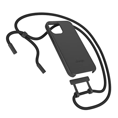 Woodcessories - Nachhaltige Handykette abnehmbar kompatibel mit iPhone 12 Pro Max Hülle mit Band schwarz - biologisch abbaubar von Woodcessories