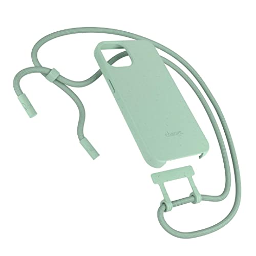 Woodcessories - Nachhaltige Handykette abnehmbar kompatibel mit iPhone 13 Mini Hülle mit Band Mint - antibakteriell, biologisch abbaubar von Woodcessories