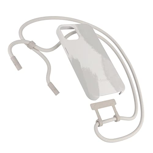 Woodcessories - Nachhaltige Handykette abnehmbar kompatibel mit iPhone 13 Mini Hülle mit Band weiß beige - biologisch abbaubar von Woodcessories