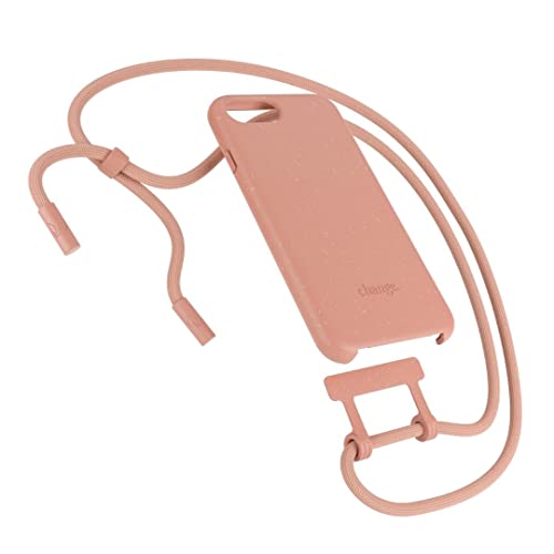 Woodcessories - Nachhaltige Handykette abnehmbar kompatibel mit iPhone SE 2022 Hülle mit Band apricot, iPhone SE 2020 Hülle mit Band Peach orange, iPhone 8/7/6(s) von Woodcessories